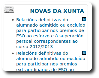 Novas dunha fonte de RSS externa
