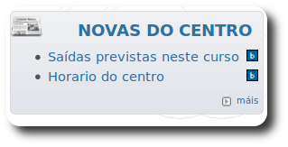 Amosa novas da páxina do centro