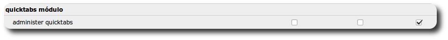 permisos para o módulo Quick Tabs