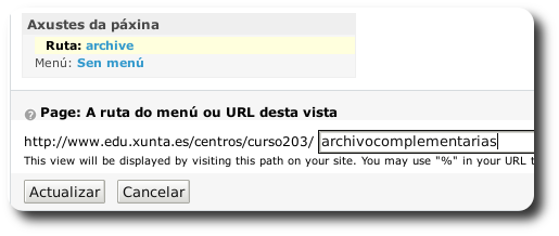 Ruta de acceso á vista