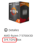 Captura de pantalla de un procesador de PC componentes