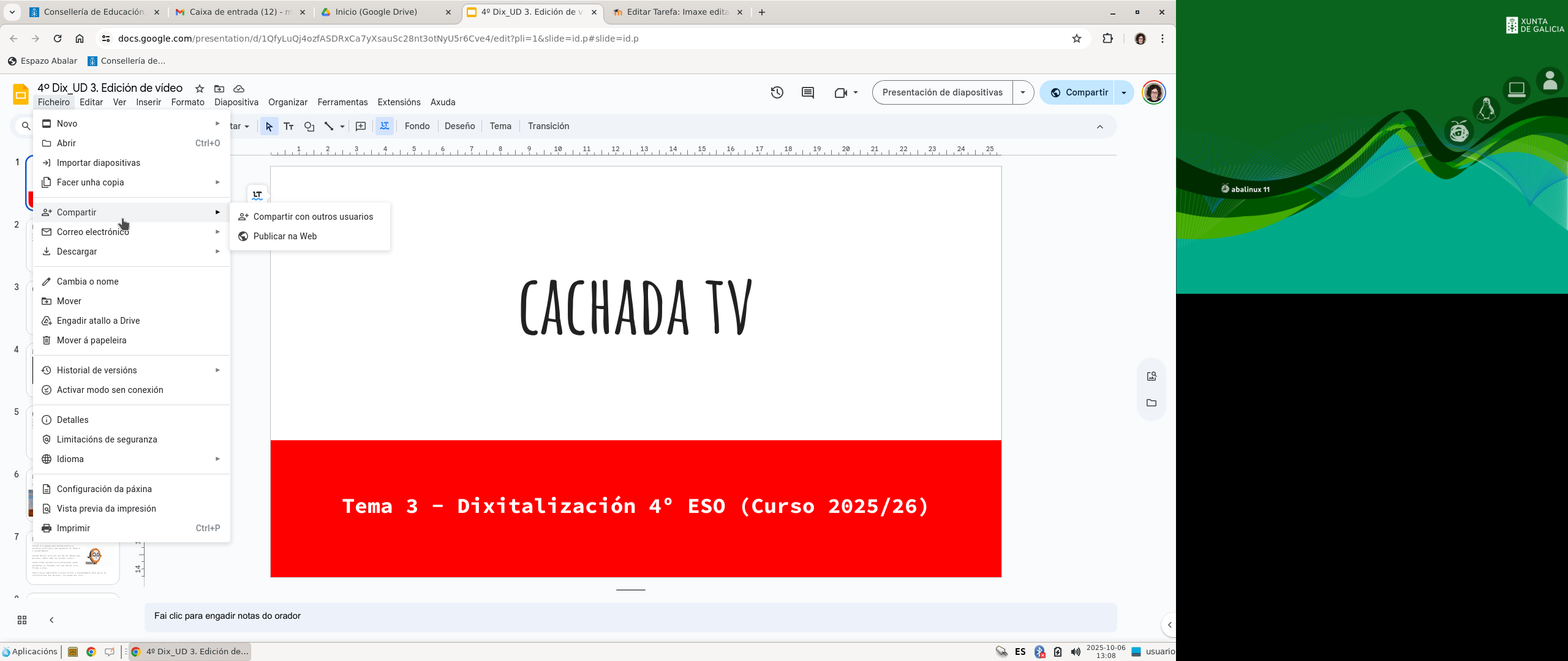 Como compartir unha presentación
