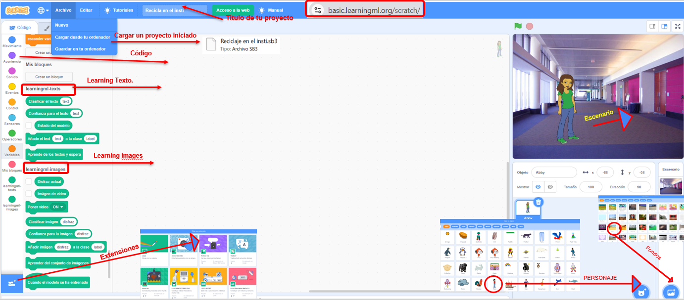 Conociendo LearningML para scratch