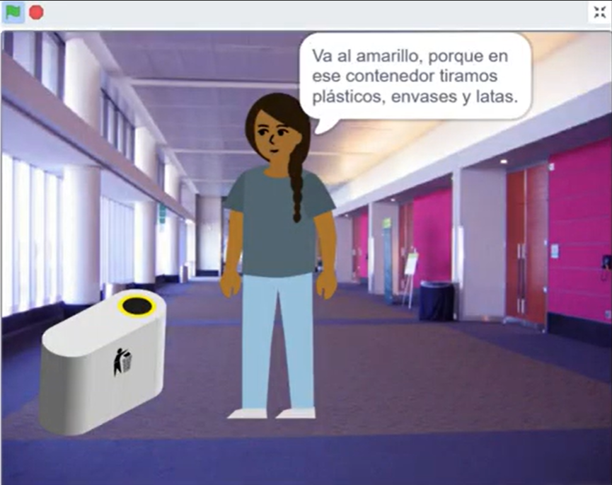 Vídeo personaje habla y dice va al amarillo