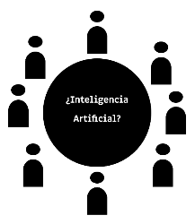 mesa circular con gente alrededor debatiendo sobre inteligencia artificial
