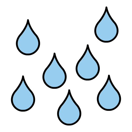 Pictograma con una imagen de gotas de agua