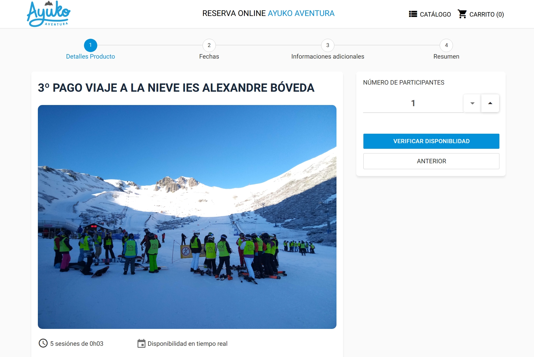 Plataforma de pago para realizar o 3º pago