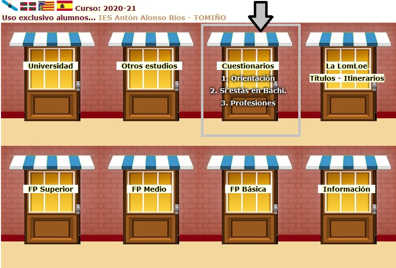 Nesta páxina poderes acceder a diferentes cuestionarios sobre orientación vocacional.