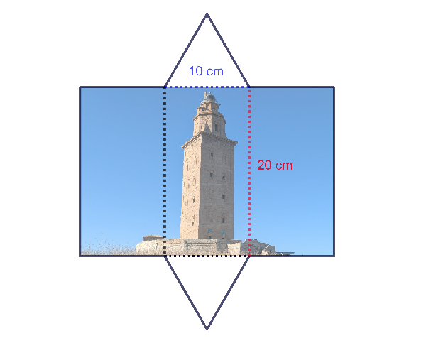 Desarrollo plano de prisma triangular