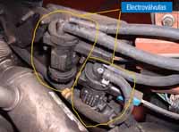 En la imagen podemos apreciar las electroválvulas y su colocación en el motor.