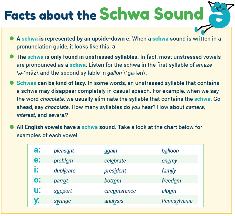 the schwa sound spellings