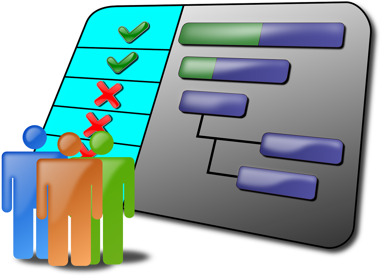 Icono fase 4: planificación. Imagen simbólica de un diagrama de gantt.