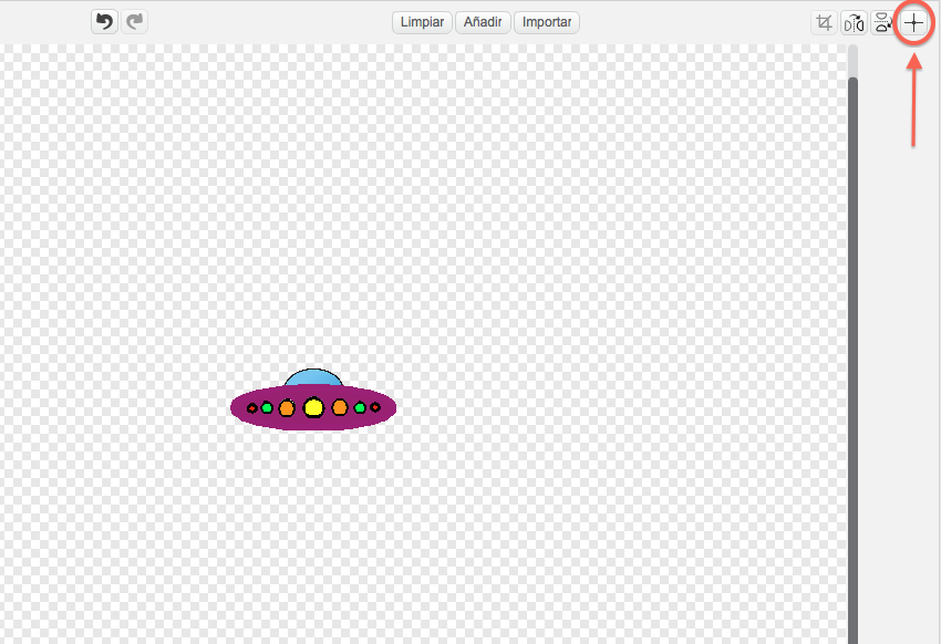 Localización del icono "fijar centro"