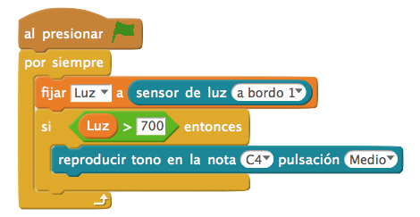 Programa sensor de luz