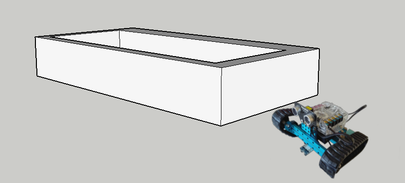 robot rodeando pared