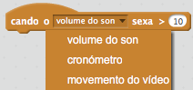 cando volume, vídeo ou cronómetro