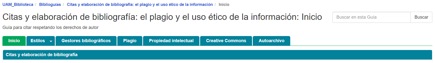 Apartado Citas bibliográficas en UAM_Biblioteca