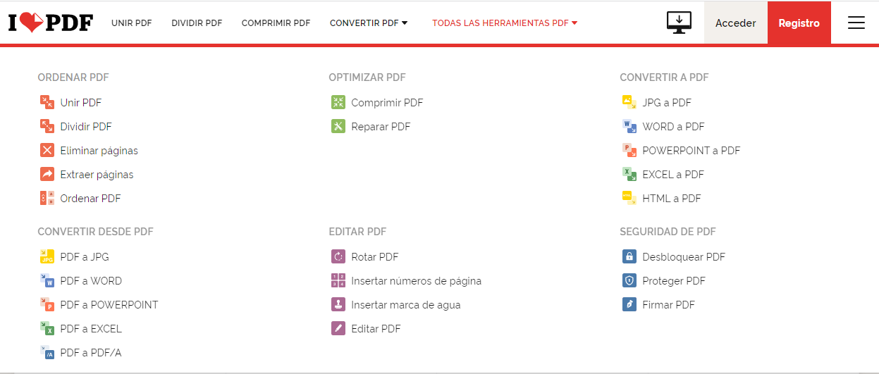 Editor de pdf online: I love PDF