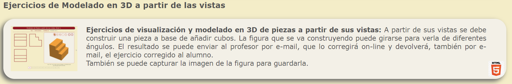 Ejercicios de Modelado en 3D a partir de las vistas por educacionplastica.net