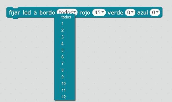 Instrución para controlar anel de leds