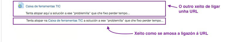 Ligazón a un sitio web empregando un anaco de texto.
