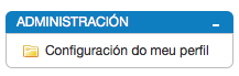 Bloque de Administración da AV de Moodle.