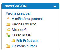 Bloque de Navegación de Moodle.