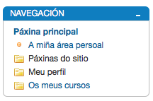Bloque de Navegación da AV de Moodle.