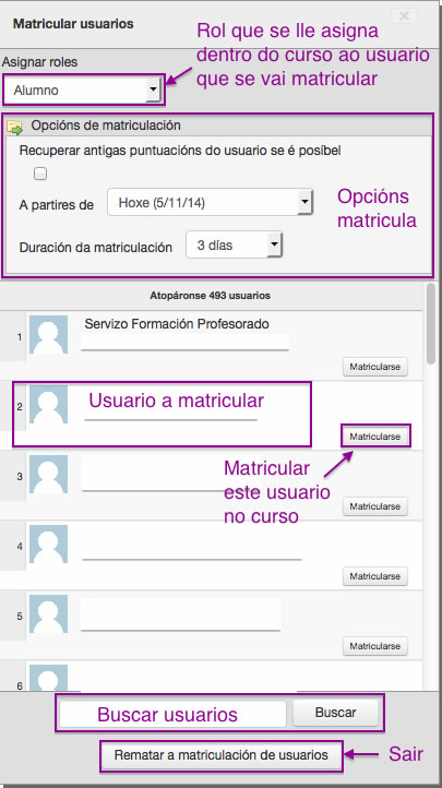 Engadir un novo usuario a un curso en Moodle.