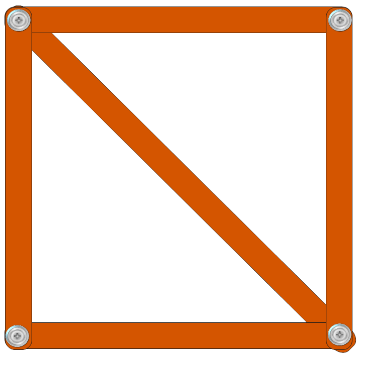 Estructura de barras articulas b&aacute;sica triangulada.