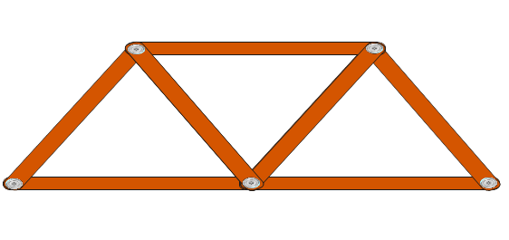 Dibujo de una cercha b&aacute;sica formada por barras articuladas.