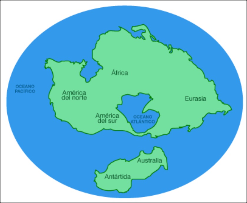 Imagen del planeta Tierra dentro de millones de a&ntilde;os con un &uacute;nico continente denominado "Pangea &Uacute;ltima"