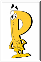 Letra P de color amarillo.