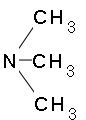 Se ve la estructura química de la trimetil amina.