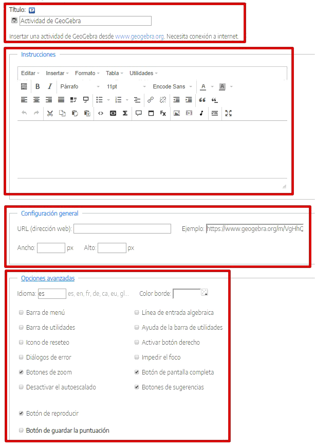 iDevice Actividad de Geogebra