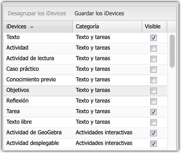 iDevices disponibles