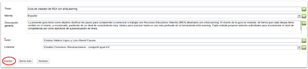 Pestaña propiedades