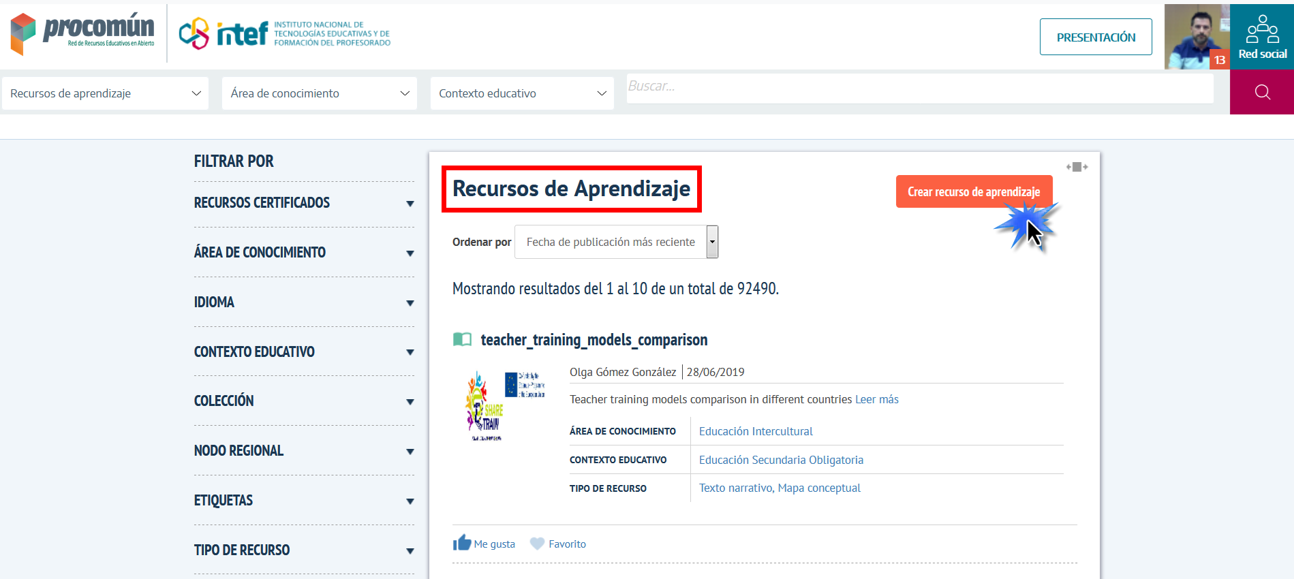 Crear recurso de aprendizaje Crear recurso de aprendizaje