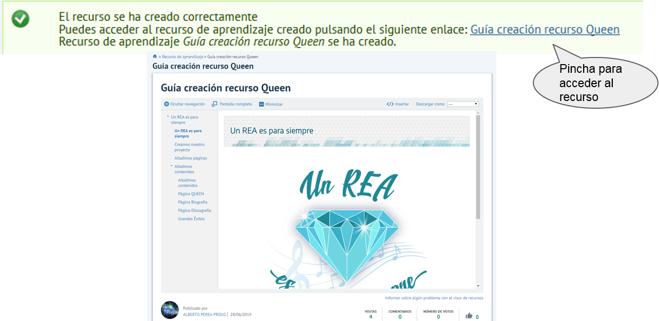 Confirmación de publicación Confirmación de publicación