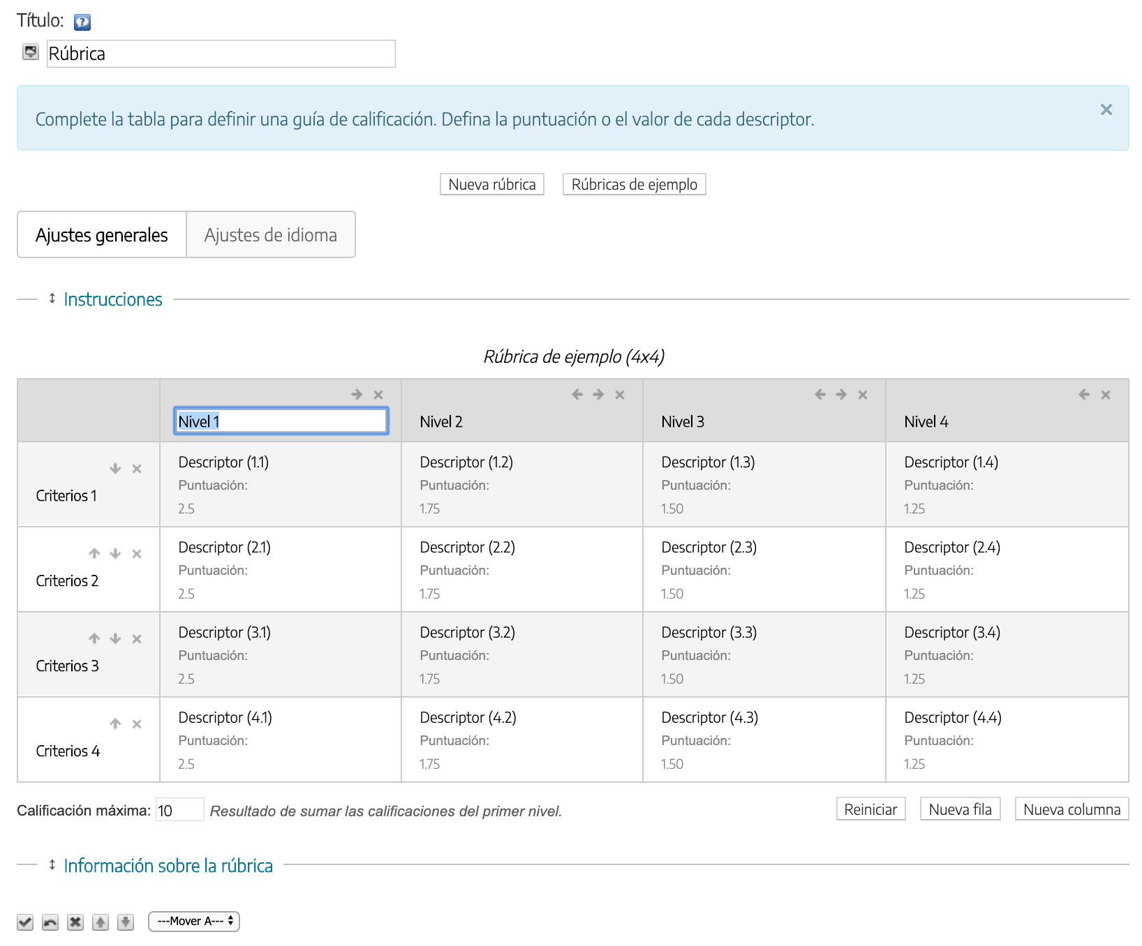 Nueva rúbrica Nueva rúbrica