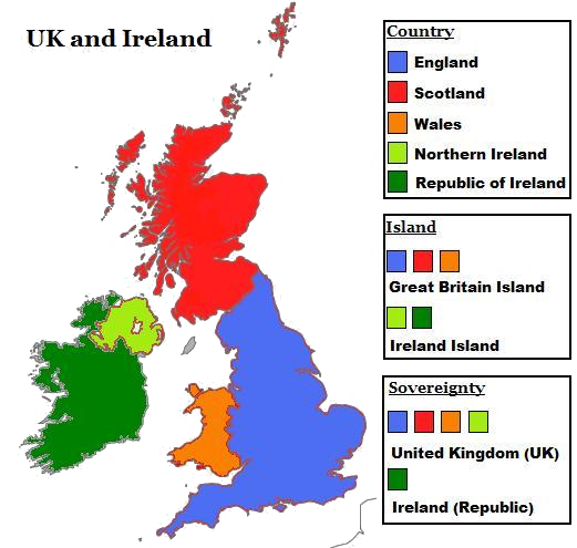 MAPA DE UK E IRELAND