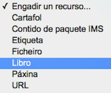 Menú dos recursos, Libro