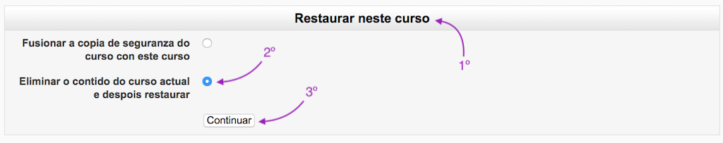  Restaurar neste curso