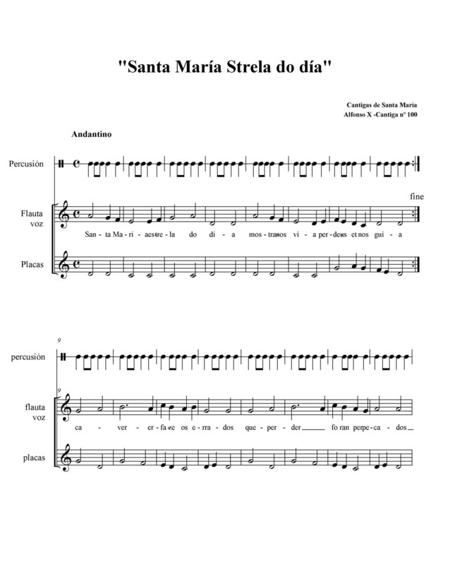 Práctica: Santa María Strela do día