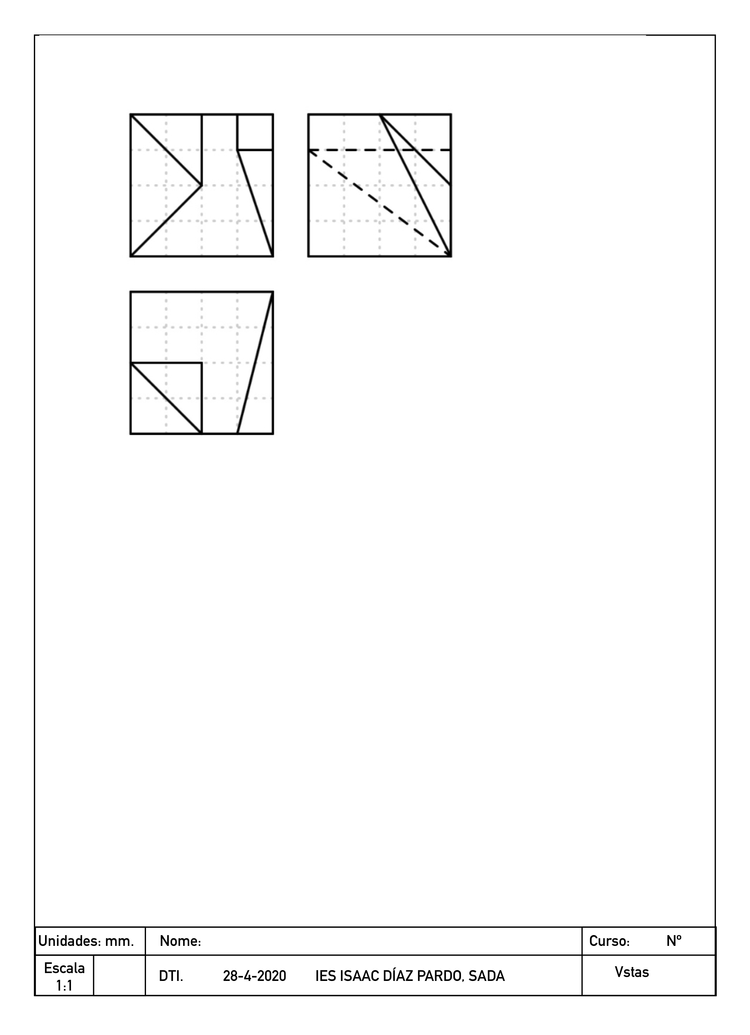 Debuxa a peza definida pola vistas
