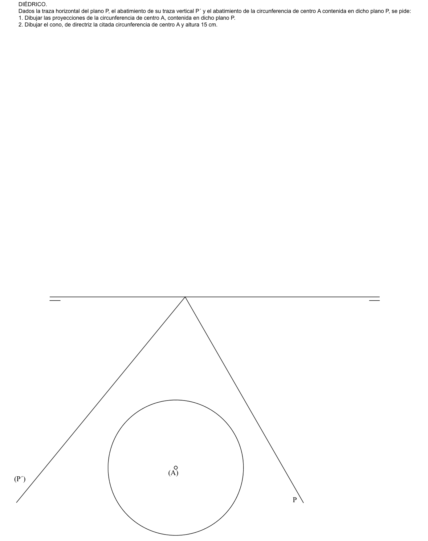 Cono sobre plano oblícuo, enunciado