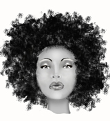Dibujo del cabello en rostro africano.
