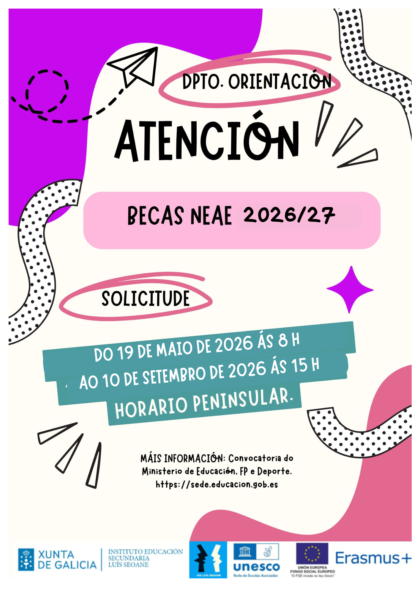 cartel becas NEAE 2026