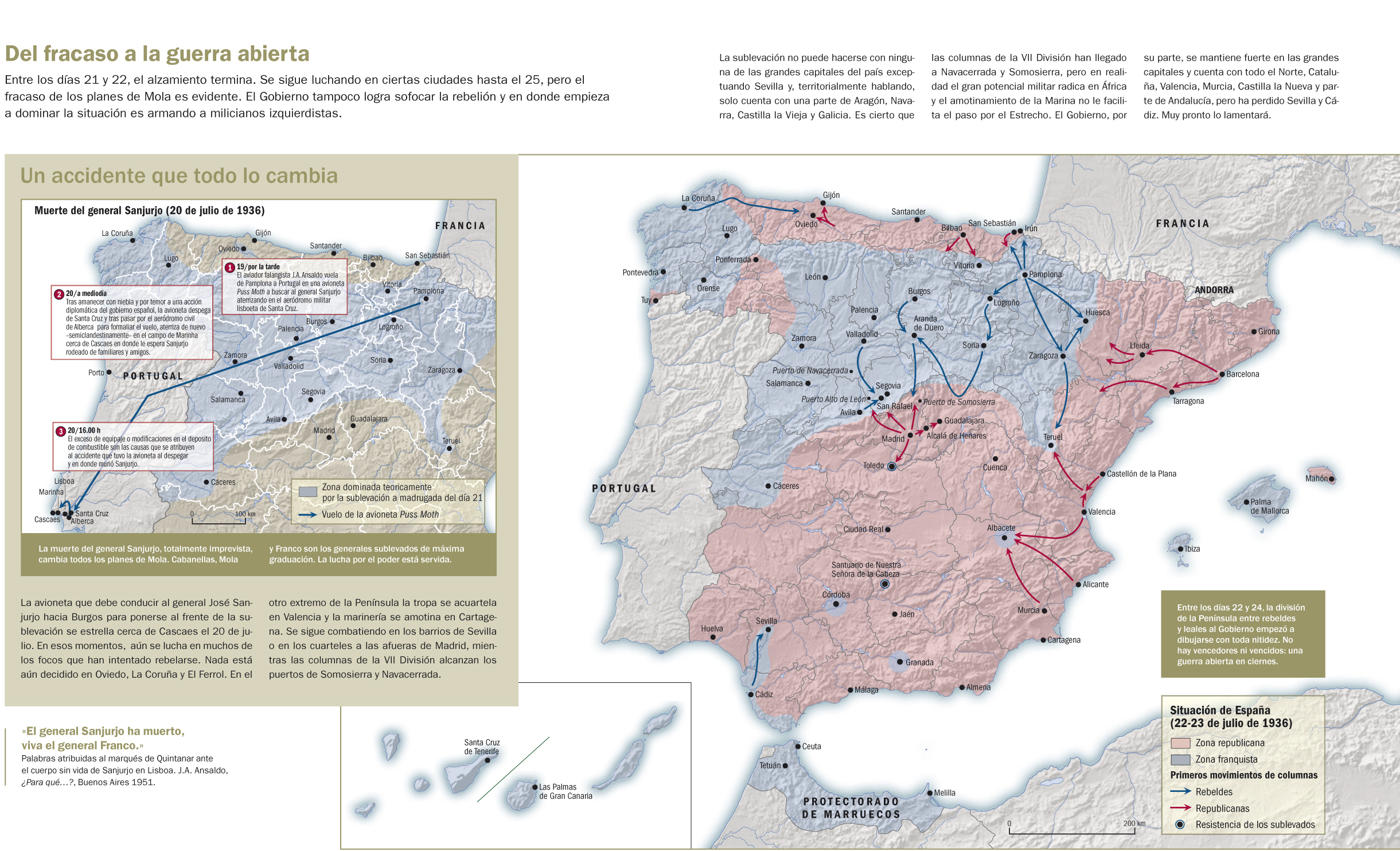 Mapa fracaso golpe / inicio guerra