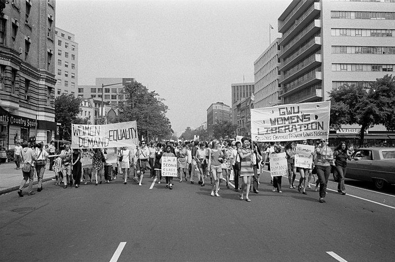 Manifestación polos dereitos das mulleres (Washington, 1970)
